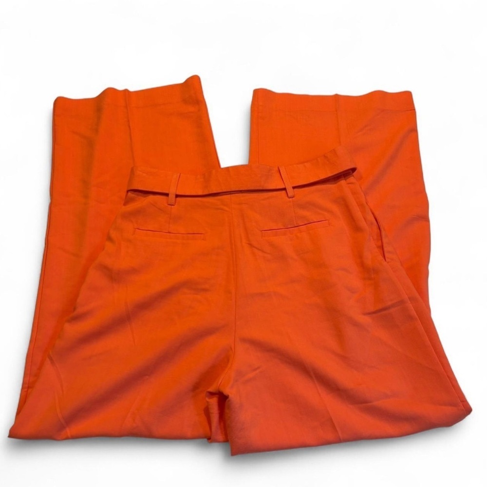 House of Harlow 1960 Wide Leg Belted Pants Size 8 Coral High Waist Retro Chic - Picture 3 of 6